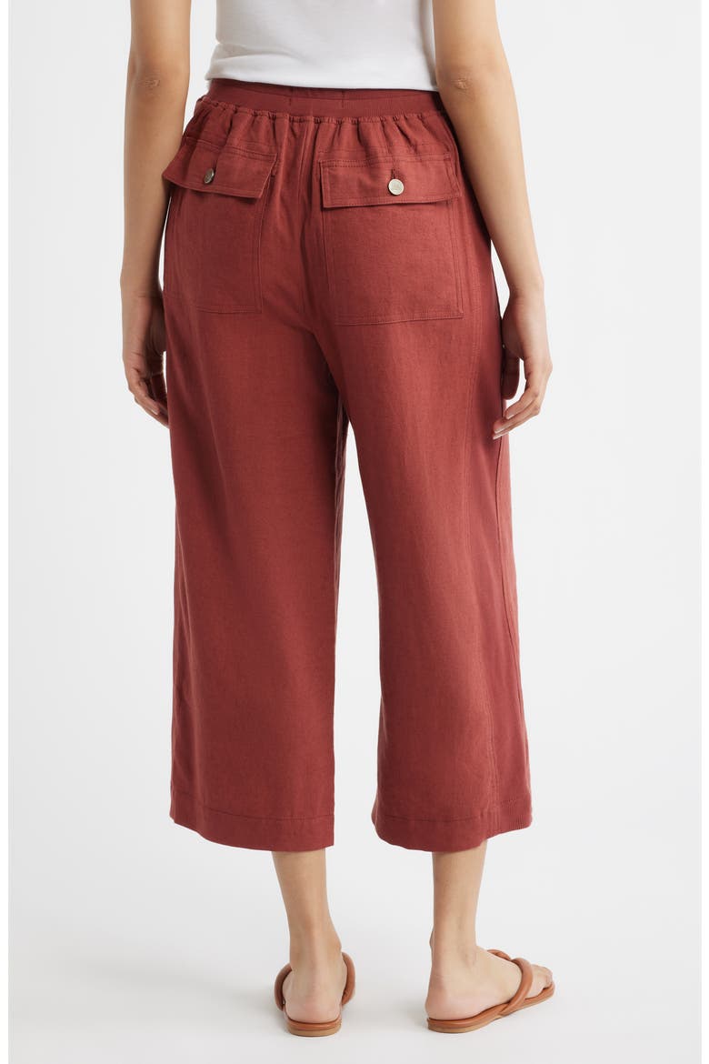 Patch Pocket Crop Drawstring Pants, Alternate, color, PAPRIKA