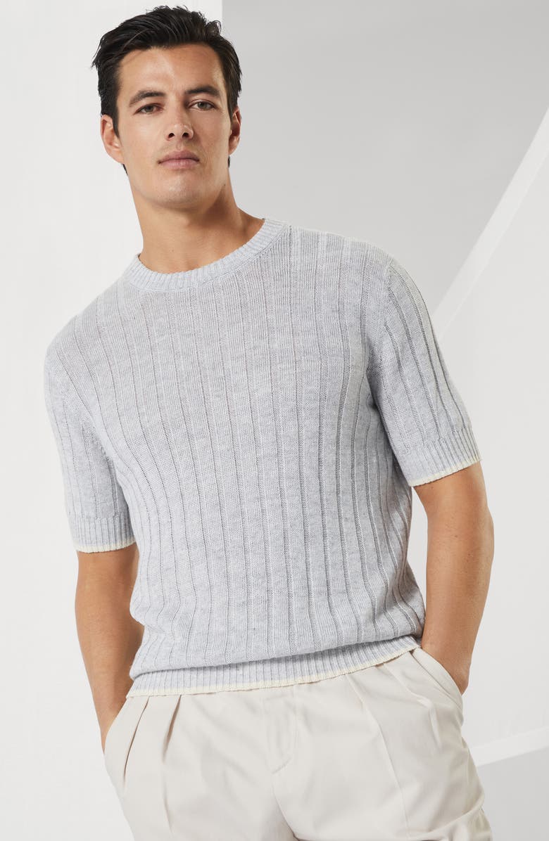 Brunello Cucinelli Knit T-shirt, Alternate, color, 