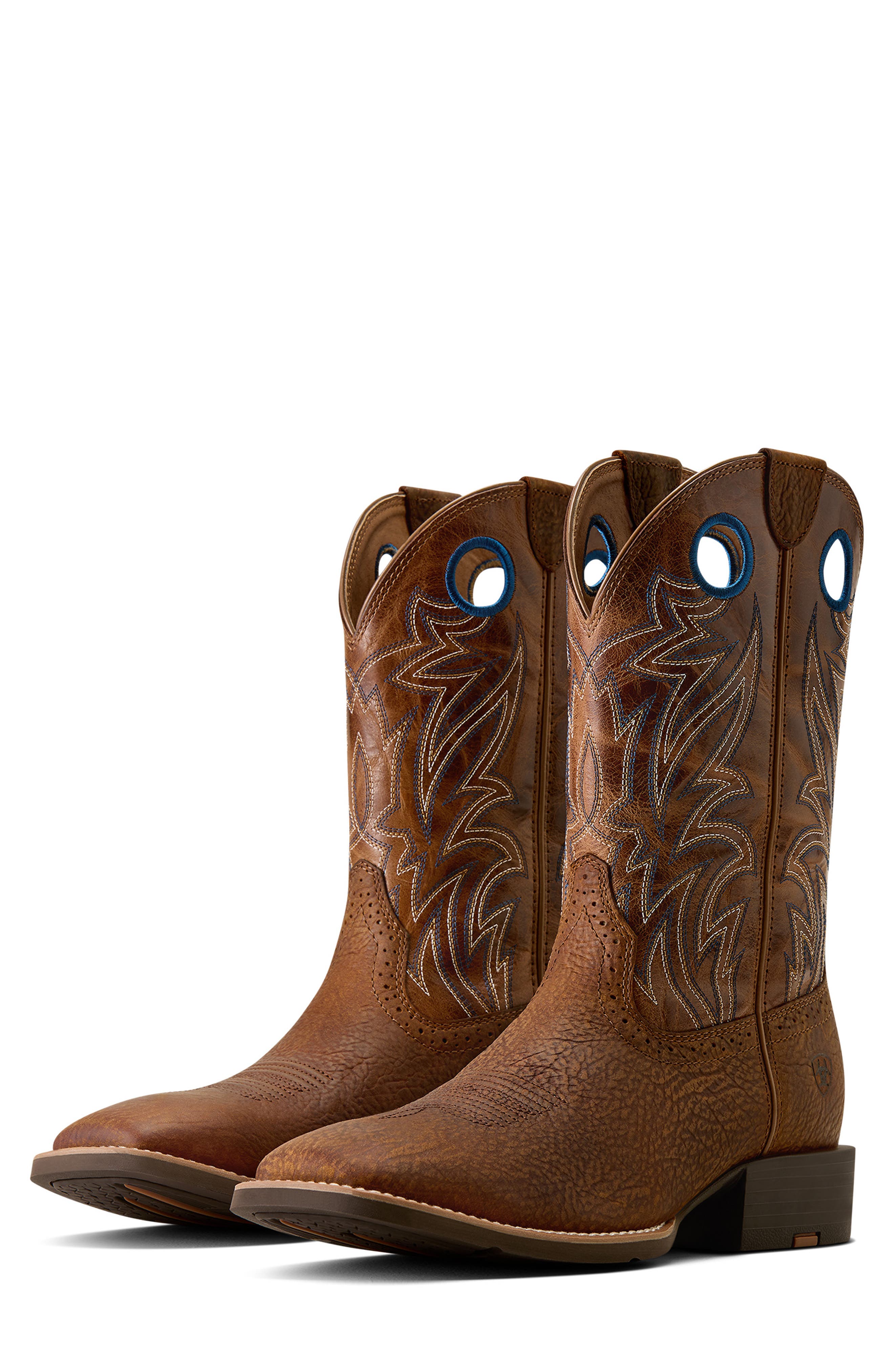 Sport Sidebet Wide Square Toe Western Boot, Alternate, color, TOASTED GRAIN