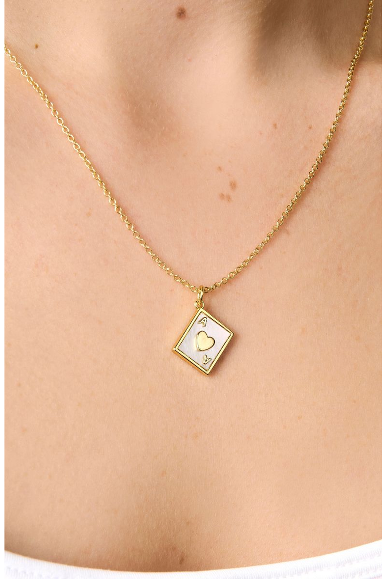 Ace of Heart Necklace, Alternate, color, Mother Of Pearl