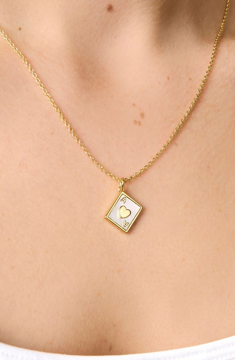 Little Sky Stone Ace of Heart Necklace, Alternate, color, Mother Of Pearl