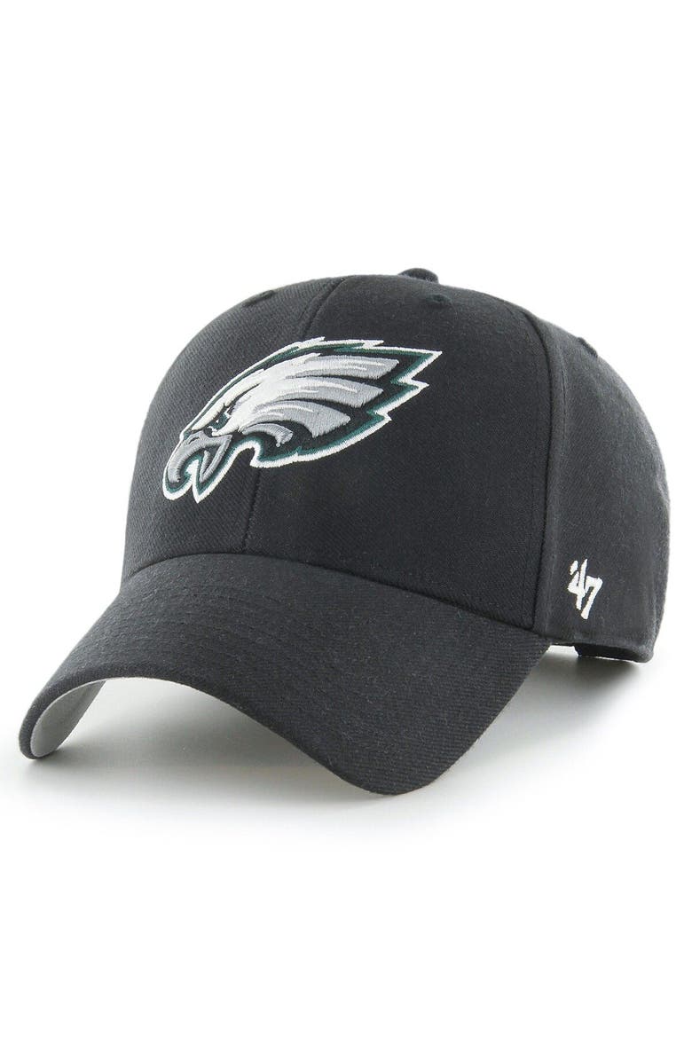 '47 Men's '47 Black Philadelphia Eagles MVP Adjustable Hat, Main, color, Black