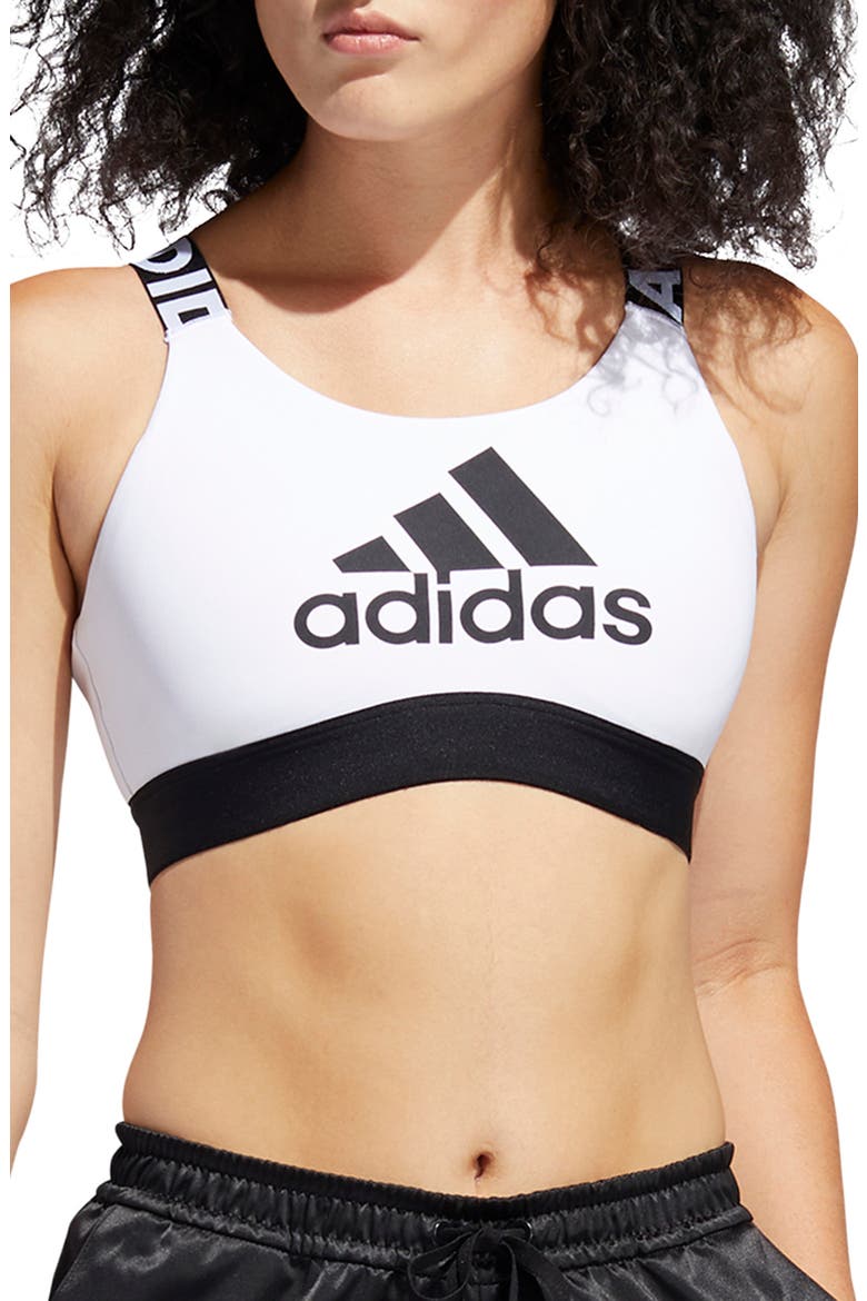 Strappy Back Sports Bra, Main, color, WHITE