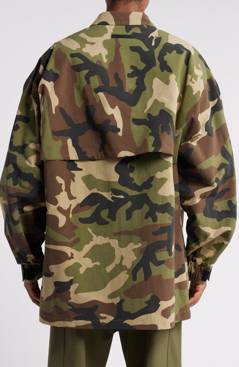 Fear of God Essentials Gender Inclusive Camo Shirt Jacket, Alternate, color, 