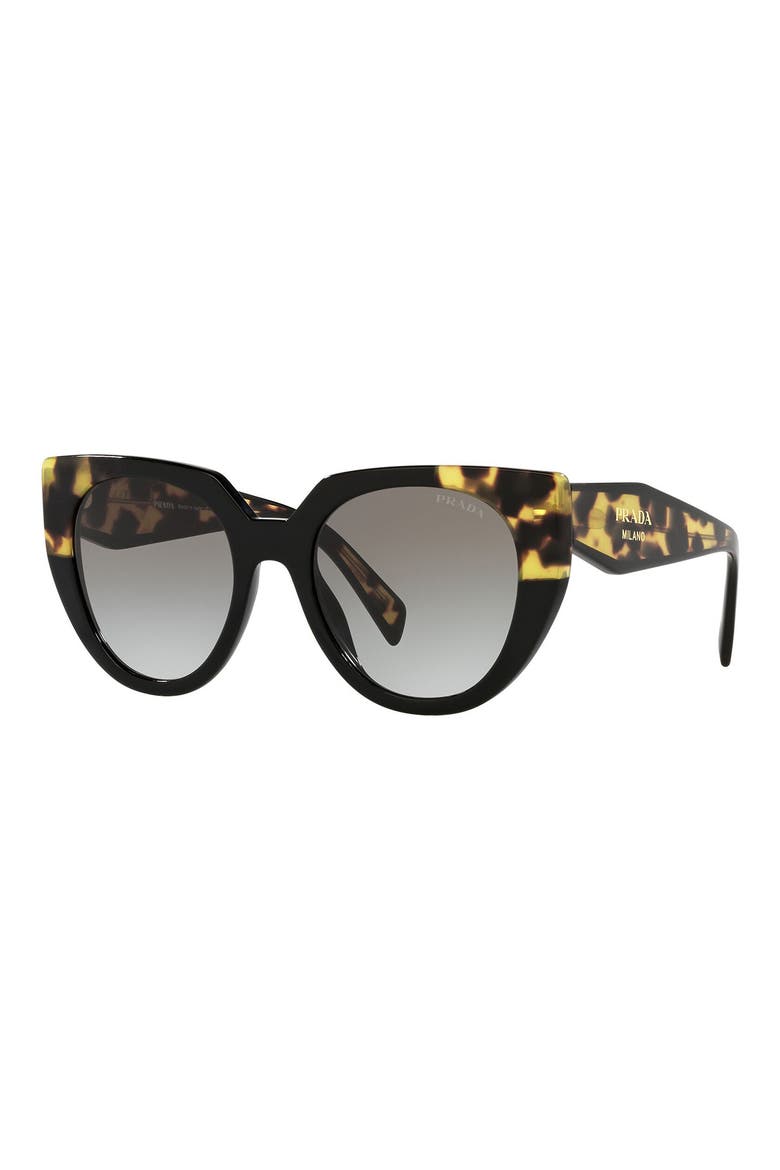 53mm Gradient Cat Eye Sunglasses, Alternate, color, BLACK/MEDIUM TORTOISE/GREY GR