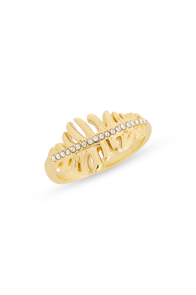 CZ Feather Ring, Main, color, CLEAR/ GOLD