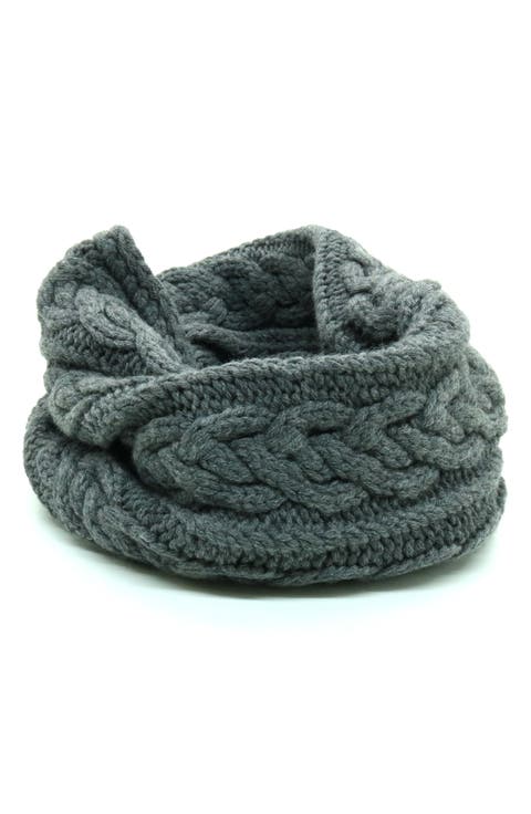 Cable Knit Merino Wool Infinity Scarf