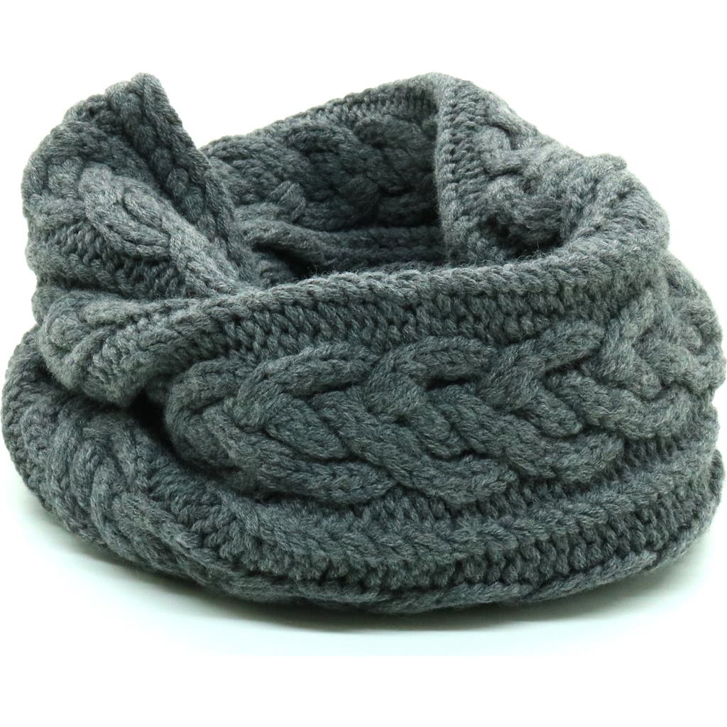 Portolano Cable Knit Merino Wool Infinity Scarf In Green