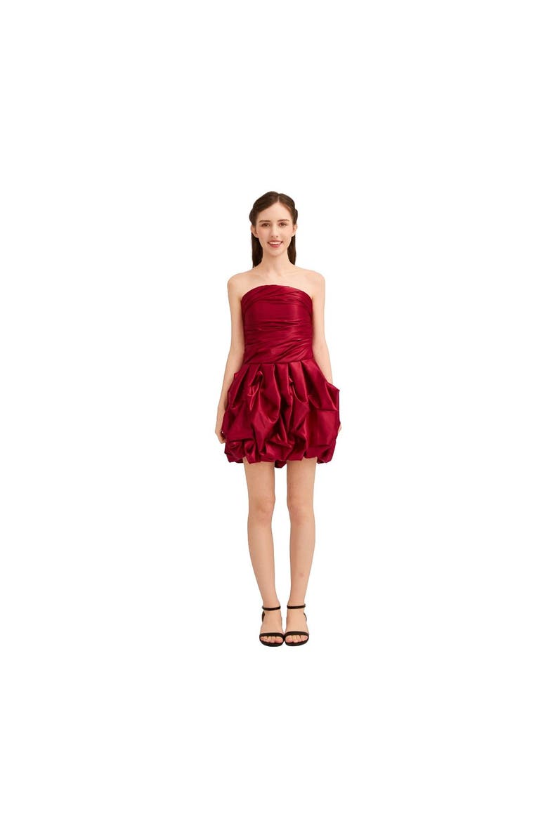 Tulleen Dramatic Flare Dress, Main, color, Burgundy