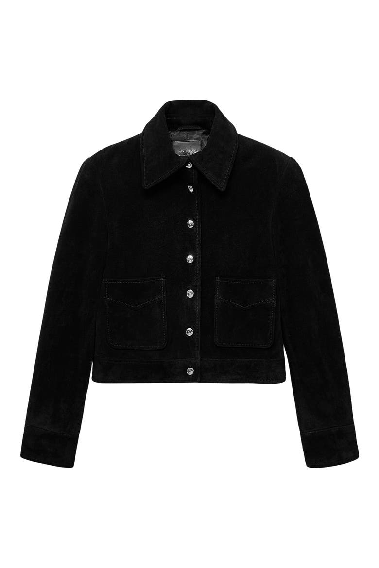 Suede Jacket, Main, color, BLACK