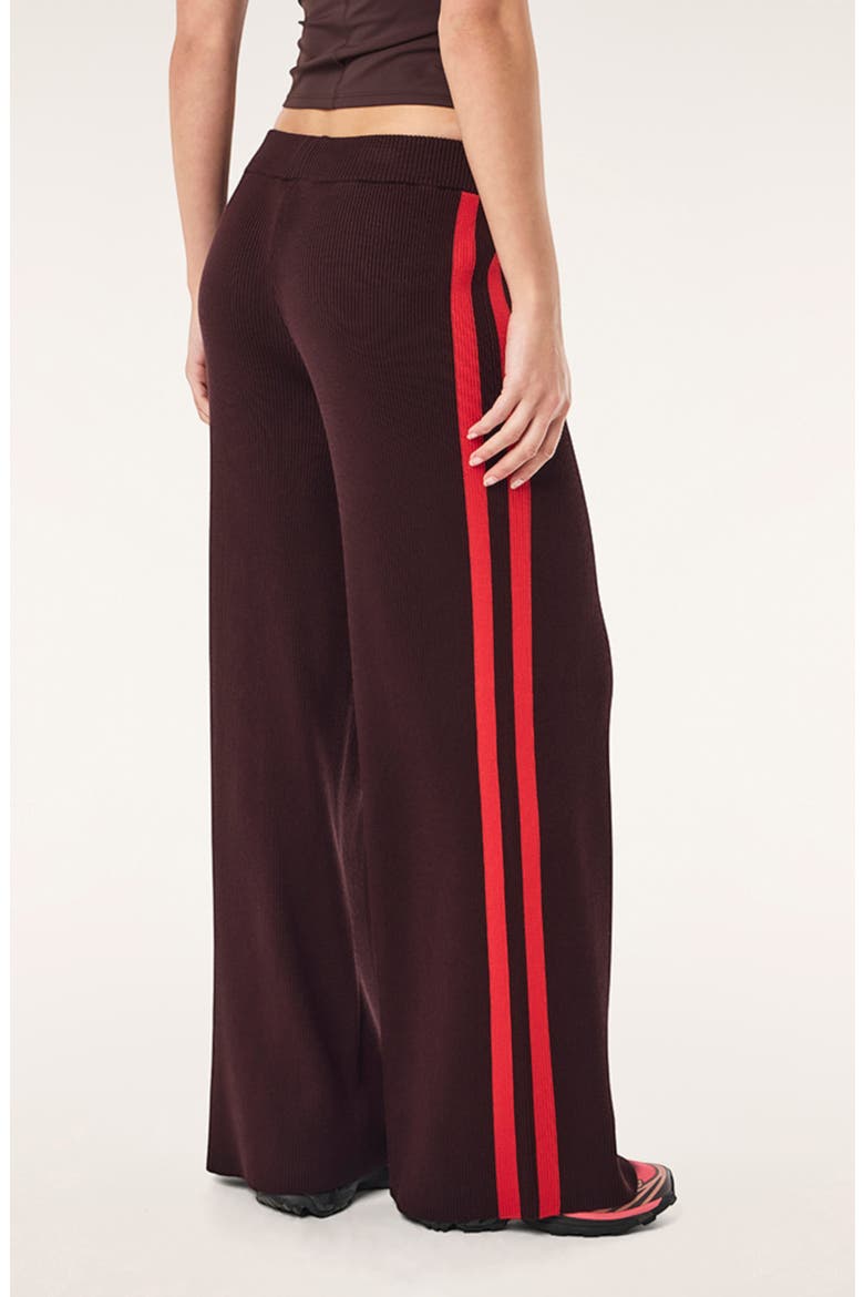 Solar Wide Leg Rib Knit Pants, Alternate, color, DARK PLUM
