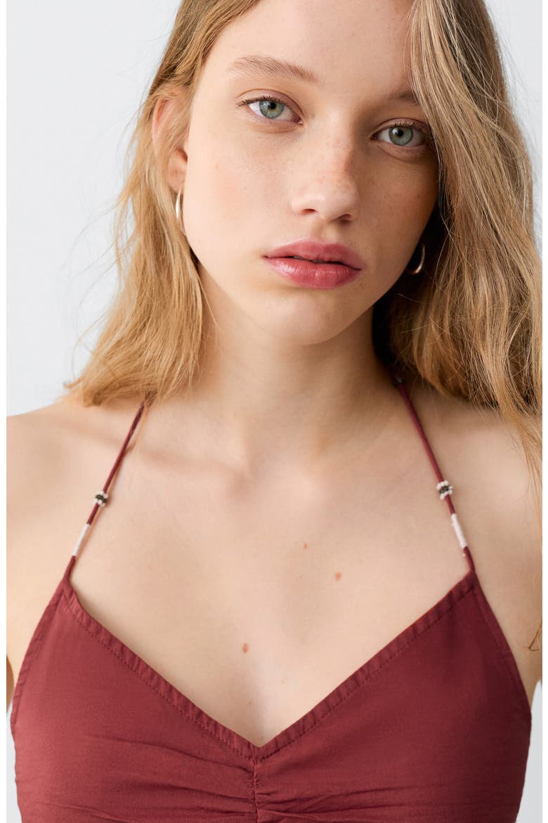 Ruched Cotton Top, Alternate, color, BURNT ORANGE