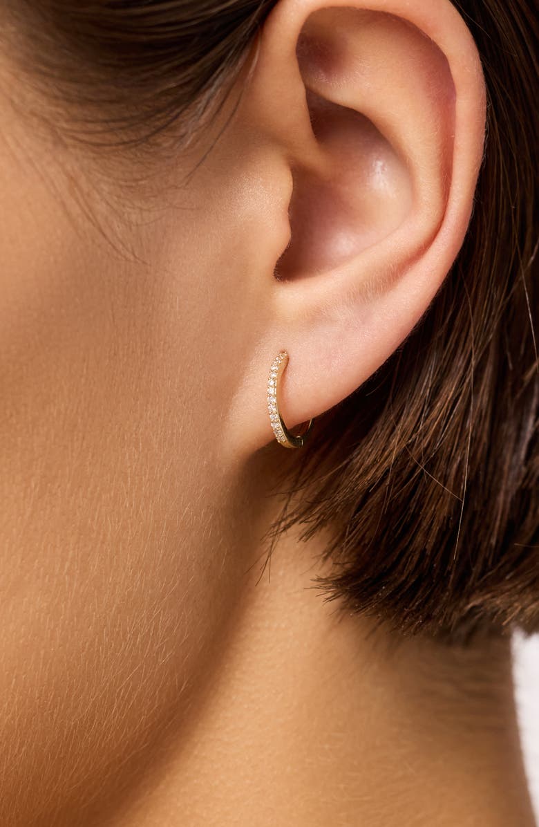 Ana Luisa Diamond Hoop Earrings - Diamond Huggie Hoops Medium, Alternate, color, 