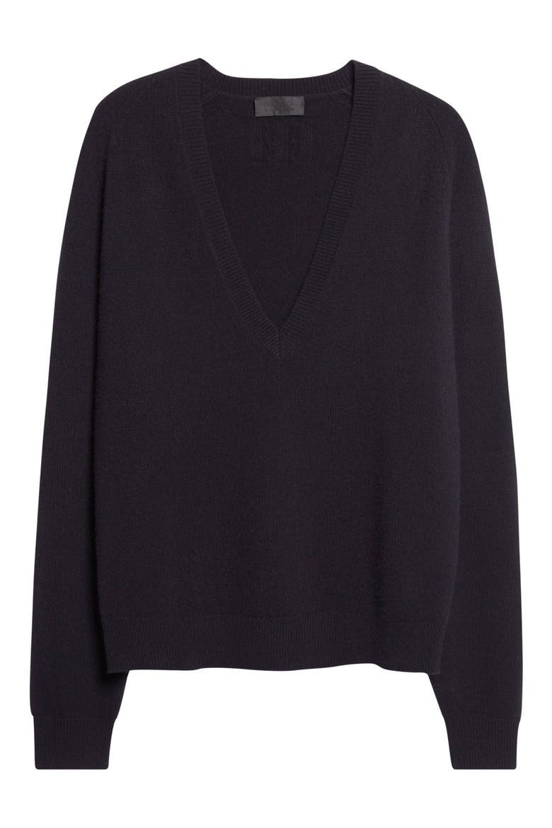Feron Cashmere V-Neck Sweater, Alternate, color, DARK NAVY