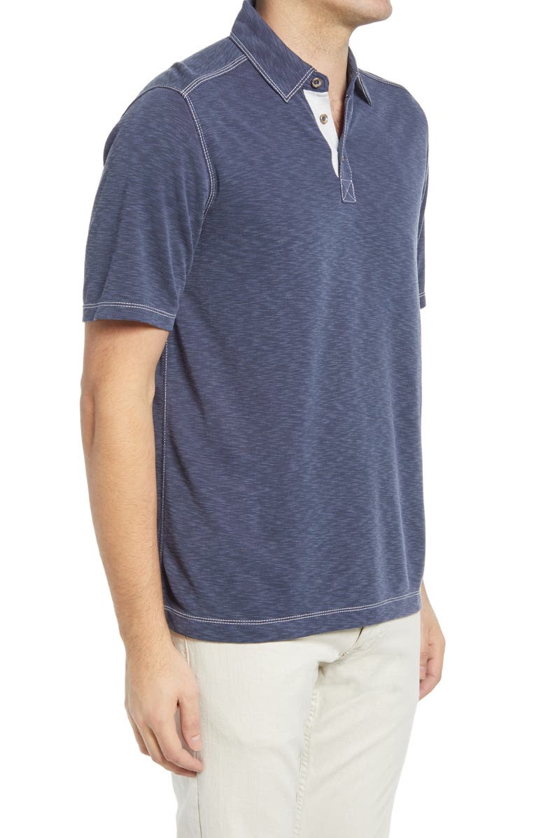 Johnston & Murphy Slub Polo, Alternate, color, Navy