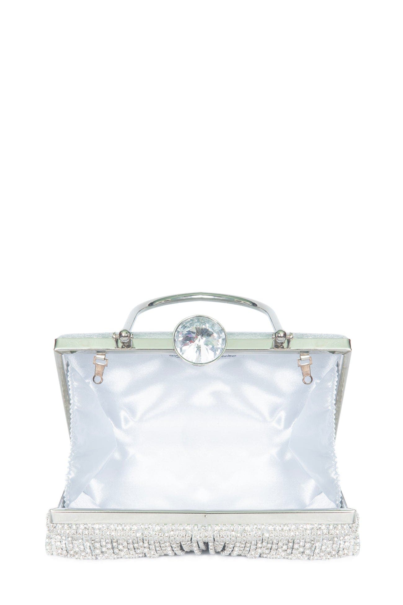 Lauren Lorraine Dangle Clutch, Alternate, color, Silver