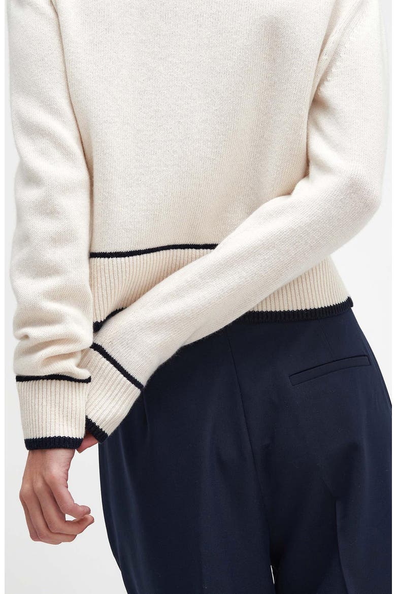 Rochelle Tipped Crop Wool & Cotton Sweater, Alternate, color, CLOUD