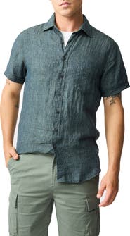 Rodd & Gunn Palm Beach Sports Fit Short Sleeve Linen Button-Up Shirt
