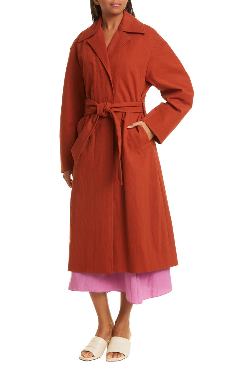 Vince Cotton Blend Belted Coat, Alternate, color, 