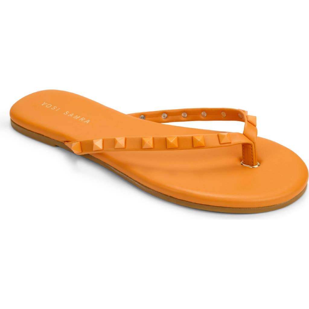 Yosi Samra Rivington Stud Flip Flop In Tangerine