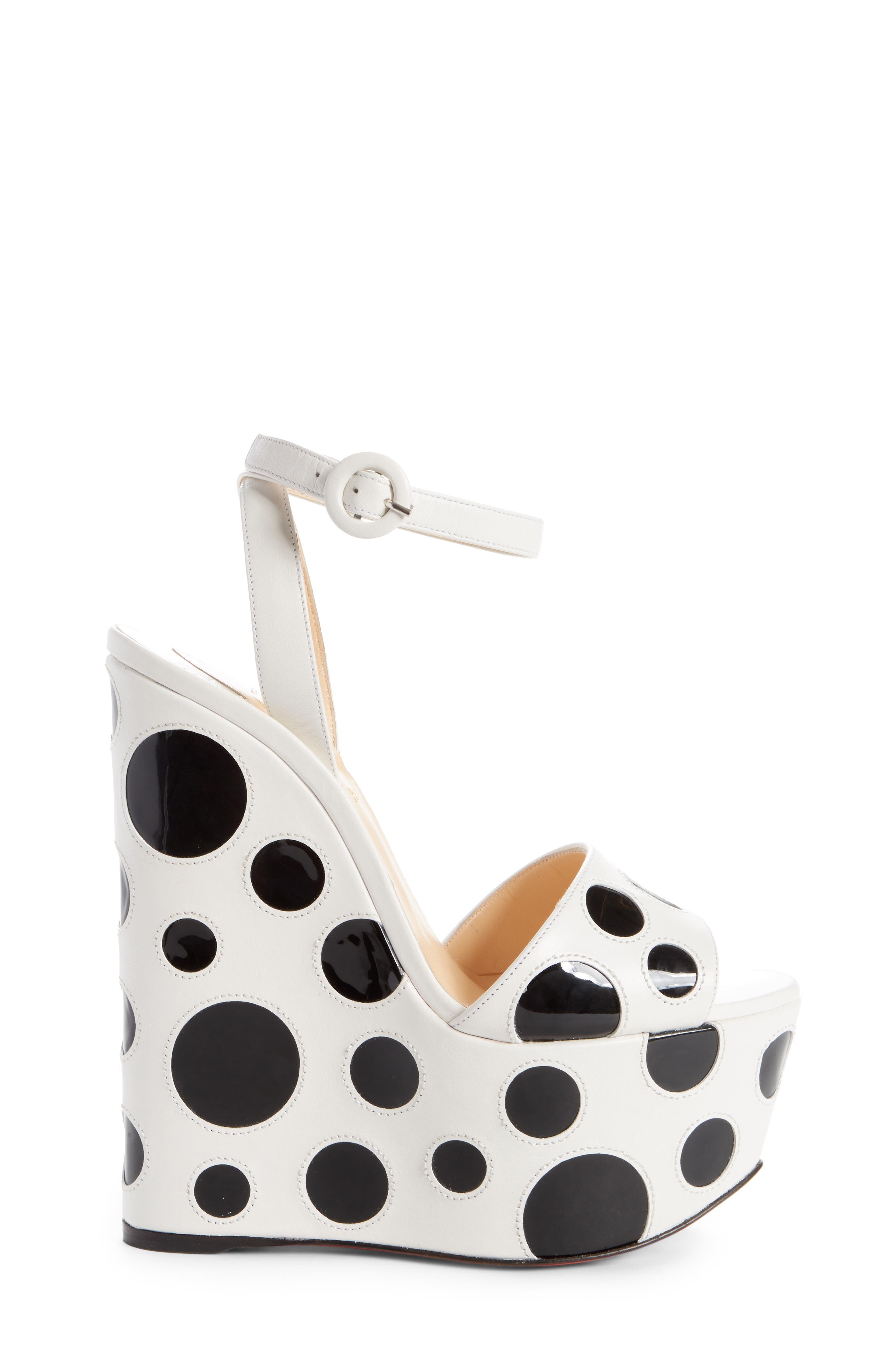 Christian Louboutin Bibariellita Bubble Up Wedge Sandal, Alternate, color, 