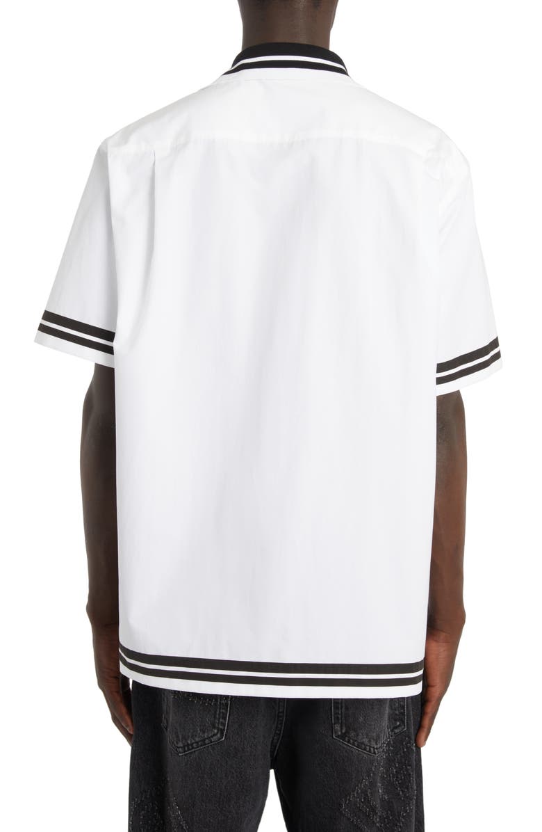 Dolce&Gabbana Logo Patch Cotton Poplin Camp Shirt, Alternate, color, Hw5af Dolce Gabbana F.bco