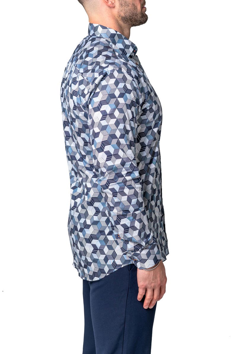Maceoo Fibonacci Future Cotton Button-Up Shirt, Alternate, color, Grey
