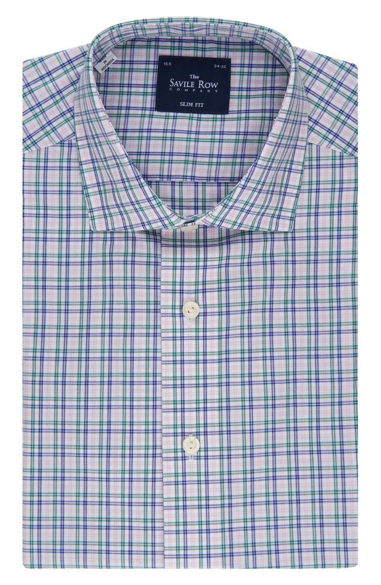 SAVILE ROW CO Plaid Slim Fit Dress Shirt, Main, color,
