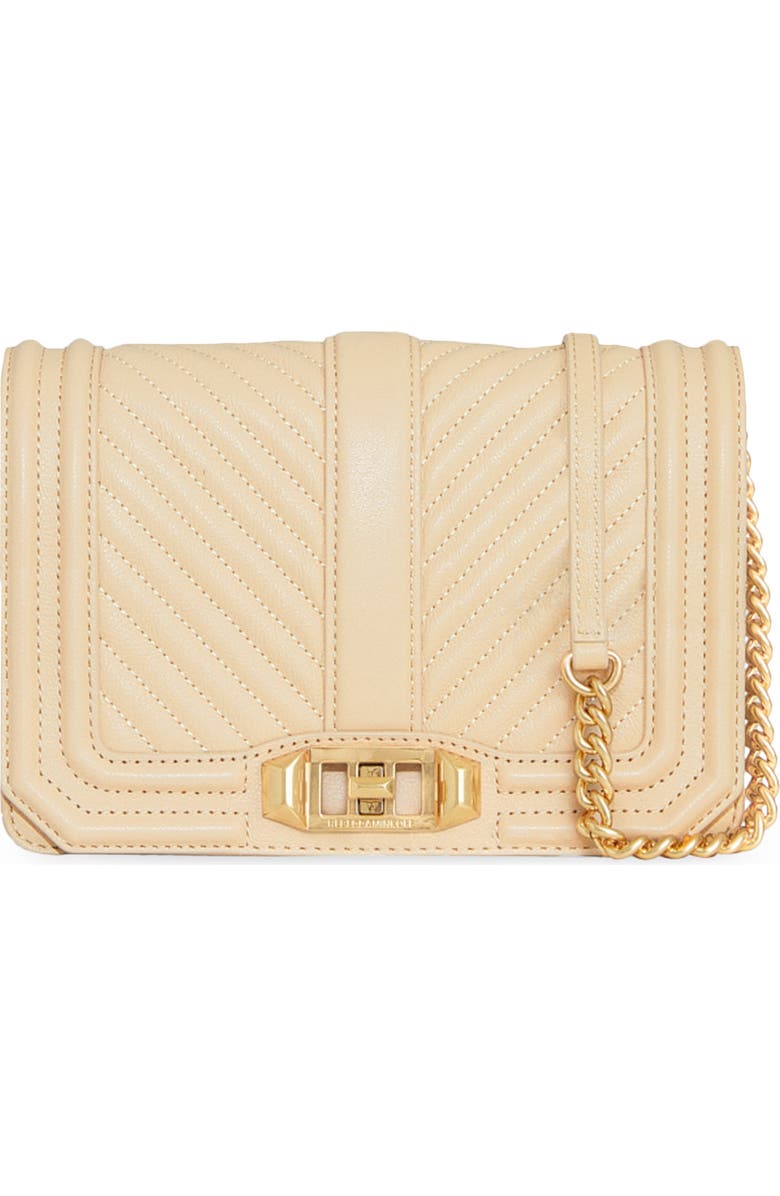 Rebecca Minkoff Small Chevron Quilted Love Leather Crossbody Bag, Main, color,
