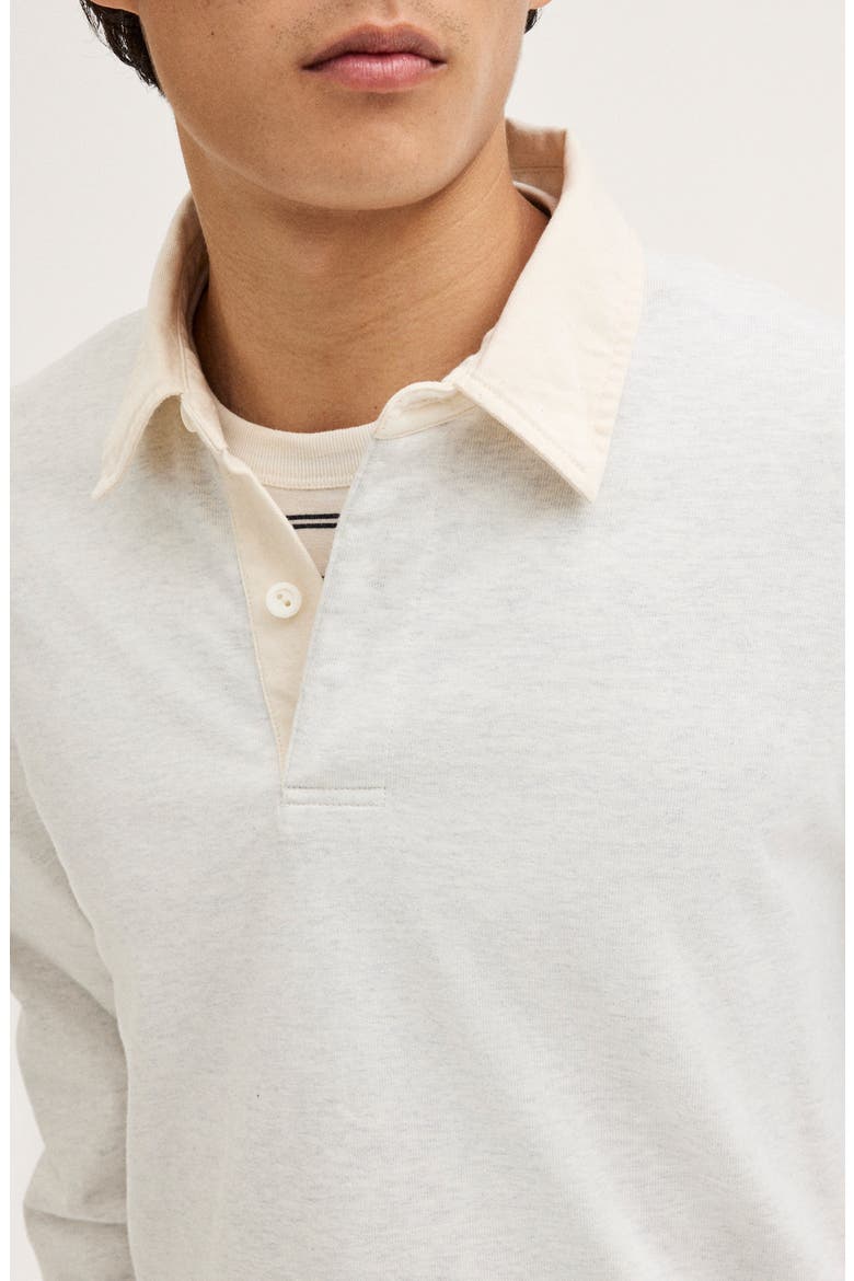 Long Sleeve Stripe Rugby Shirt, Alternate, color, LIGHT HEATHER GREY