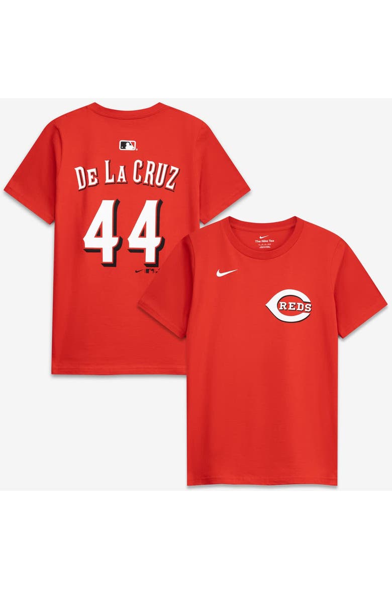 Youth Nike Elly De La Cruz Red Cincinnati Reds Name & Number T-Shirt, Main, color, Red