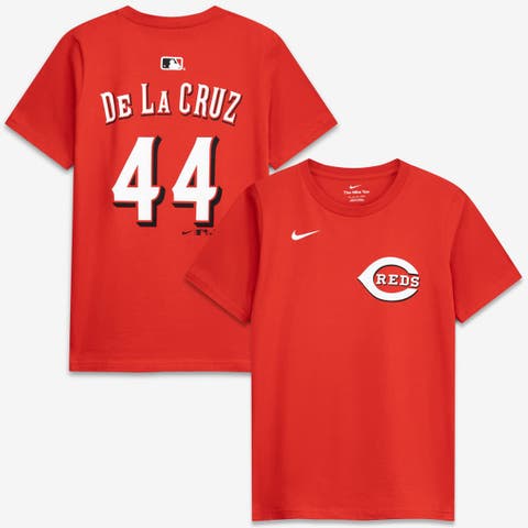 Youth Nike Elly De La Cruz Red Cincinnati Reds Name & Number T-Shirt
