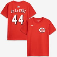 Nike Youth Nike Elly De La Cruz Red Cincinnati Reds Name & Number T-Shirt