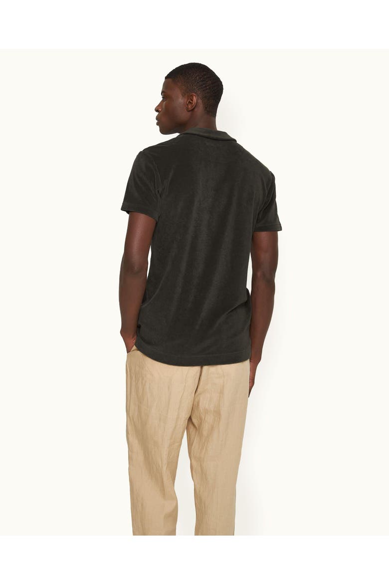 Terry Towelling Tailored Fit Towelling Polo Shirt, Alternate, color, Smoked Tea