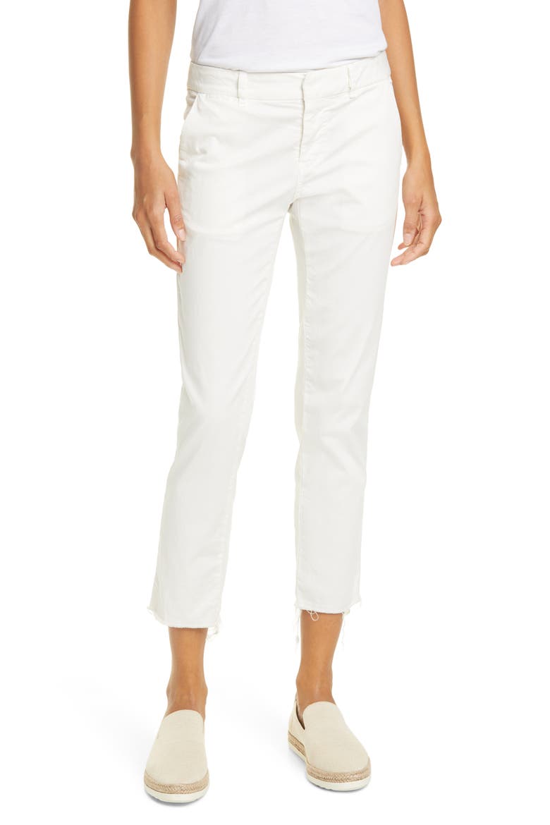 East Hampton Stretch Cotton Twill Crop Pants, Main, color, EGGSHELL