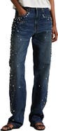 Polo Ralph Lauren Rhinestone Embellished High Waist Relaxed Straight Leg Jeans