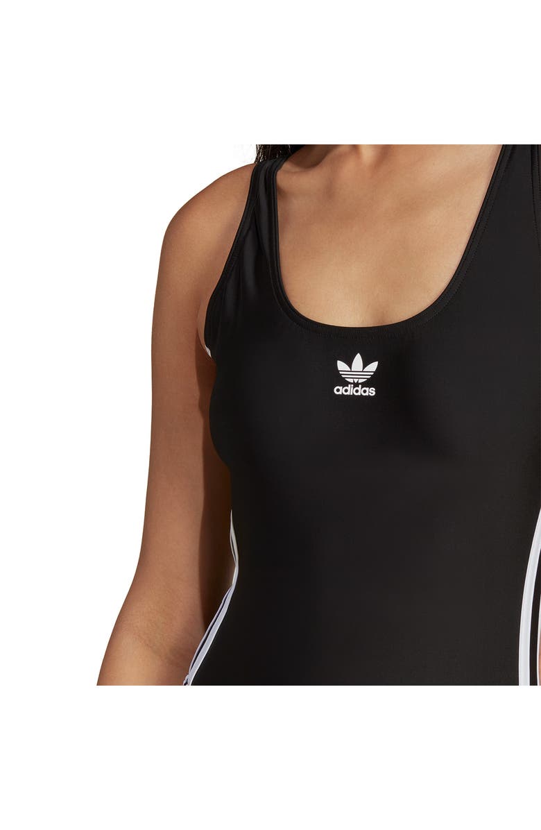 adidas Adicolor 3-Stripe One-Piece Swimsuit, Alternate, color, 