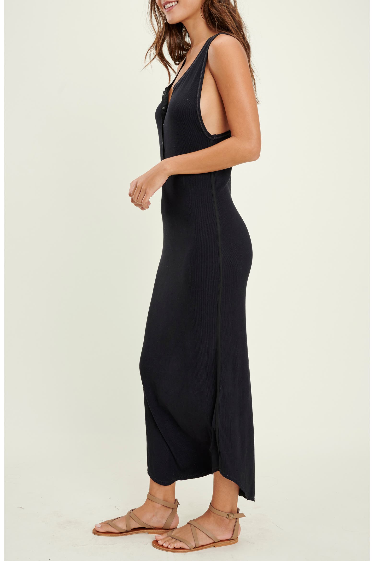 Raven Ress Splendid Raven Henley Maxi Tank Dress (Women) | Nordstrom
