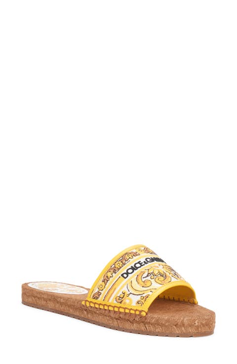 サンダル・ミュール Dolce&Gabbana MAIOLICA PATTERN ESPADRILLES SLIDES Women's Dolce&Gabbana Espadrille Sandals | Nordstrom