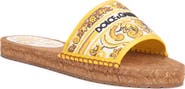Dolce&Gabbana Majolica Print Espadrille Slide Sandal