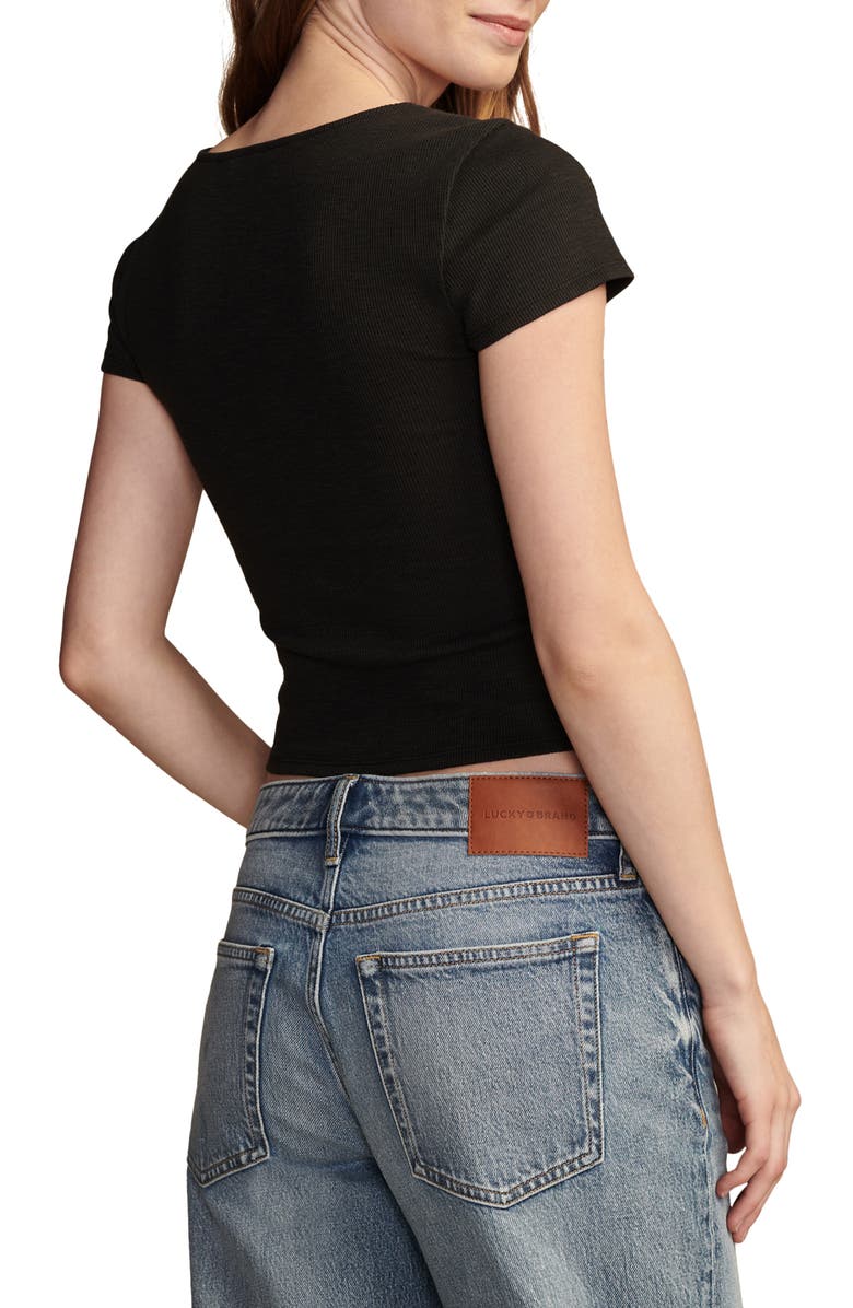 Lucky Brand Rib Crop T-Shirt, Alternate, color,