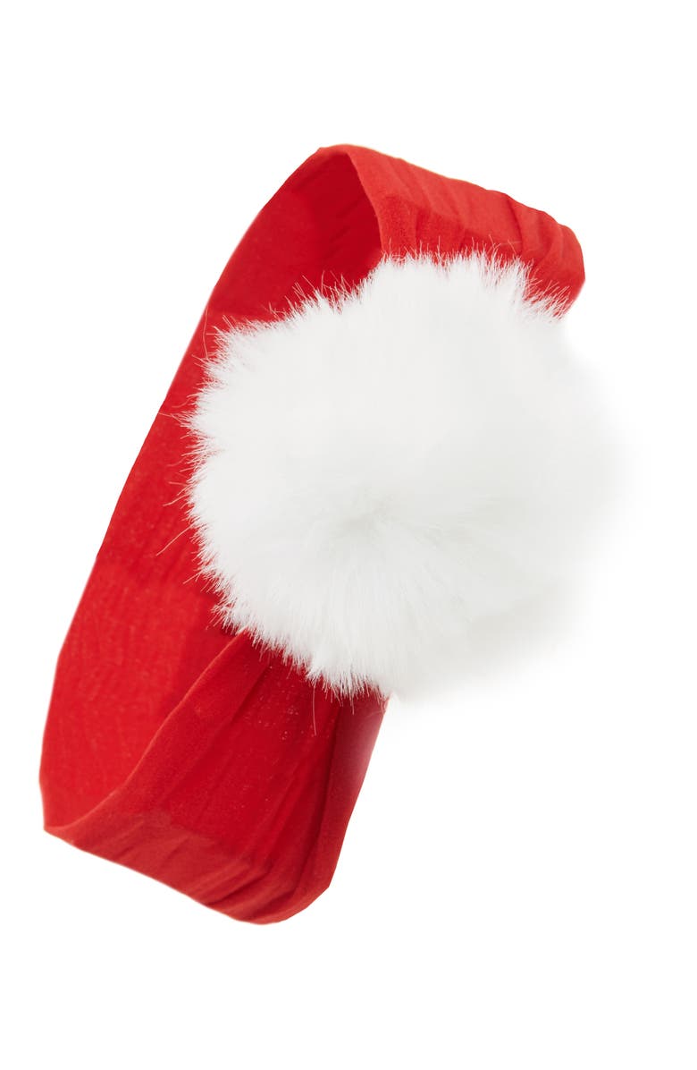 Baby Bling Faux Fur Pompom Headband, Main, color,