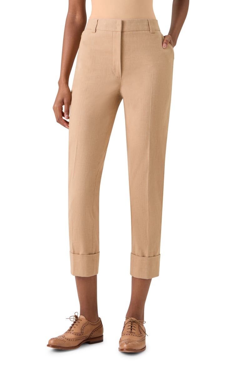 Maxima Cotton Stretch Denim Crop Pants, Main, color, CAMEL