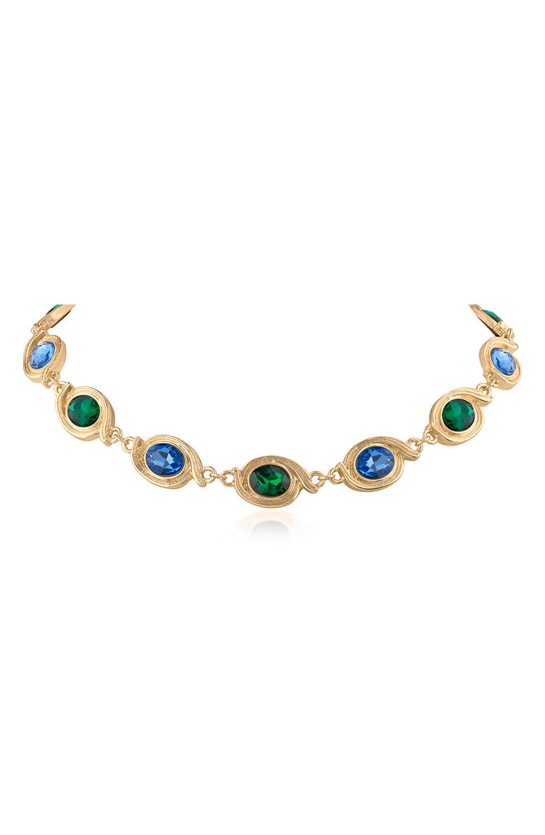 JARDIN Crystal Baroque Link Collar Necklace, Main, color, Multi/ Gold