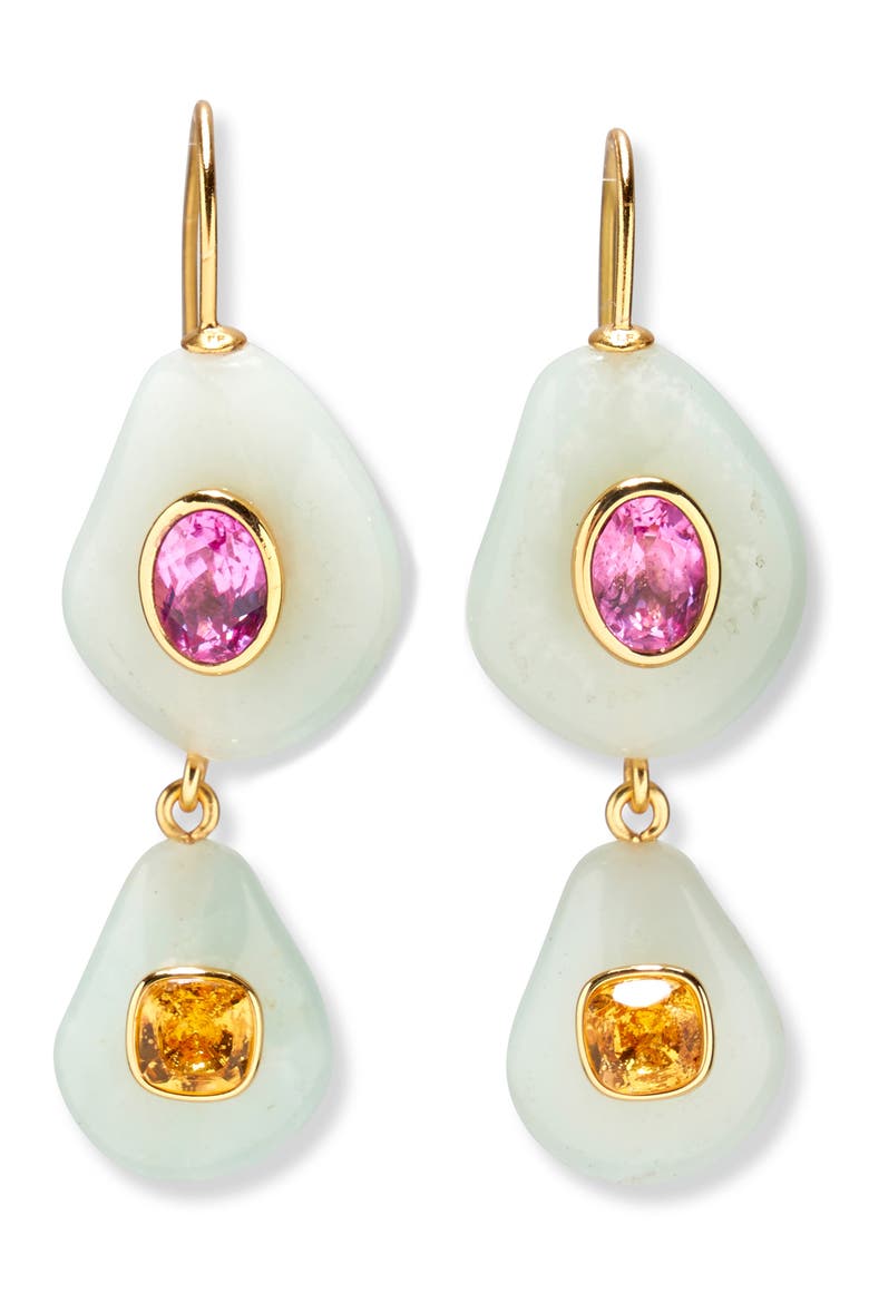 Stacked Stone Drop Earrings, Main, color, AMAZONITE