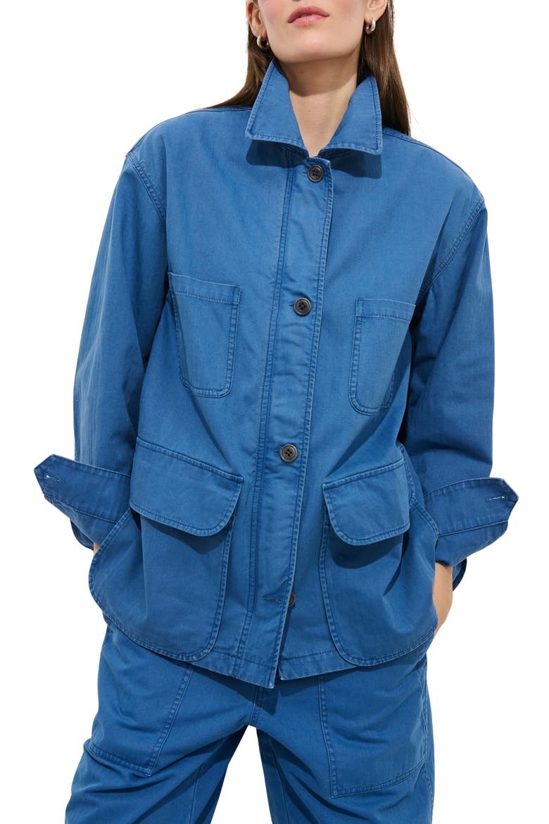 Cotton Painter Jacket, Main, color, WASHED COBALT