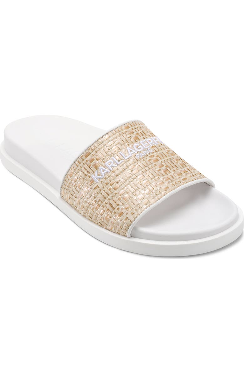 KARL LAGERFELD PARIS Hazlet Slide Sandal, Main, color, Natural/ Bright White