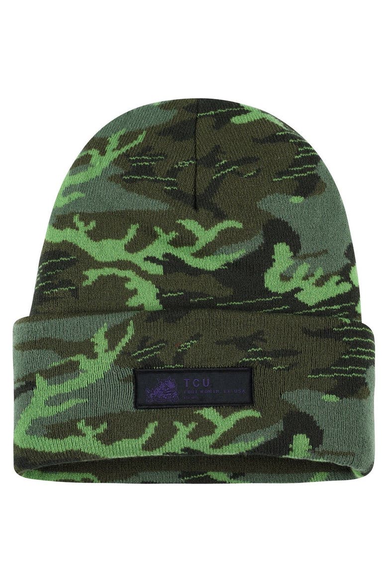 Men's Nike Camo TCU Horned Frogs Veterans Day Cuffed Knit Hat, Main, color, Camo