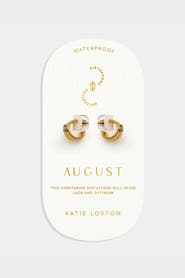 Katie Loxton 'August' Waterproof Gold Birthstone Hoop Earrings