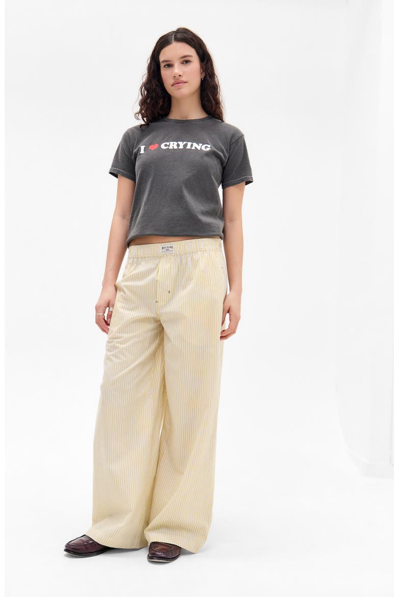 Stripe Cotton Straight Leg Pants, Alternate, color, YELLOW
